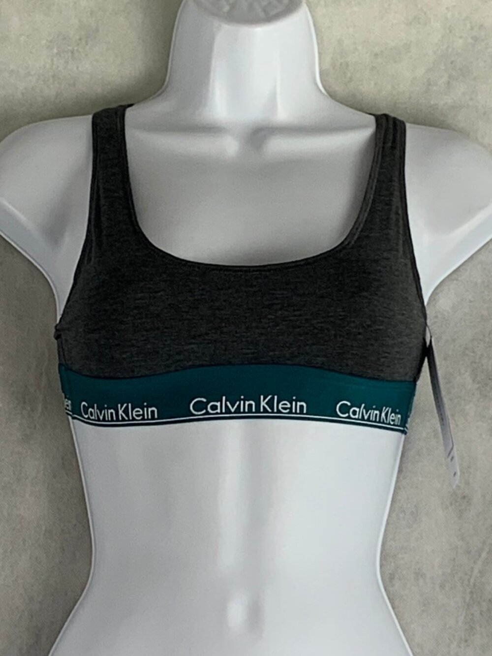 Calvin Klein Women's Modern Cotton Blend Bralette, Charcoal Heather Gray, XS